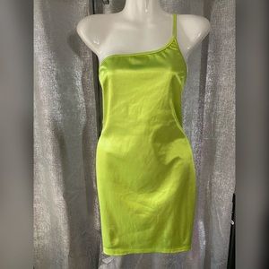 Neon Green Asymmetrical Dress
